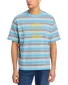 Market Smiley Lockup Striped Graphic Logo Tee In Multi