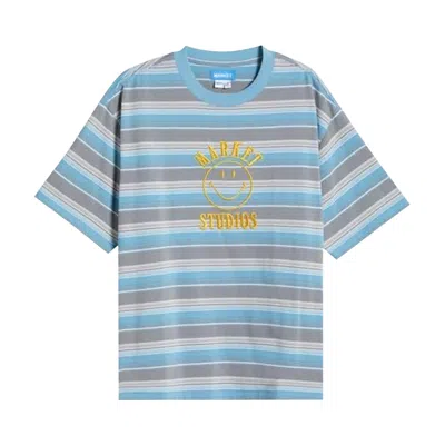 Pre-owned Market Smiley Lockup Striped T-shirt 'tranquil Blue' | Men's Size M