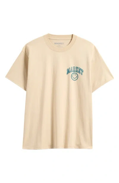 Market Smiley® Mixed Media Graphic T-shirt In Cream
