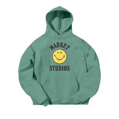 Pre-owned Market Smiley Mood Hoodie 'malachite Green' | Men's Size Xl