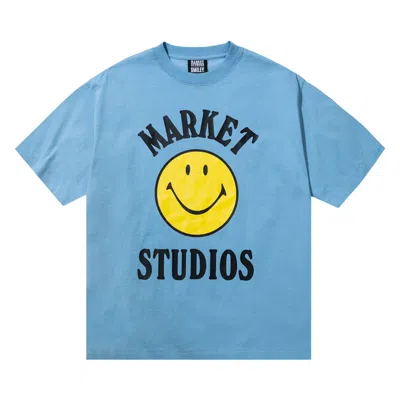 Pre-owned Market Smiley Mood T-shirt 'dusk Blue' | Men's Size M