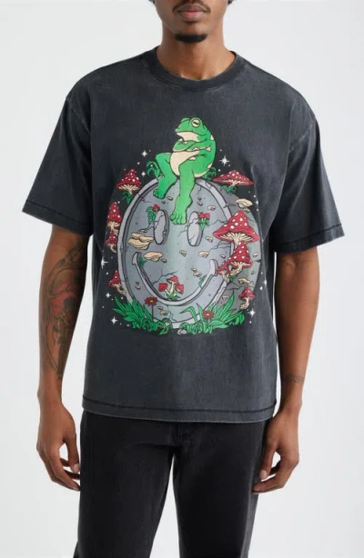 Market Smiley On The Slab Graphic Cotton T-shirt In Black