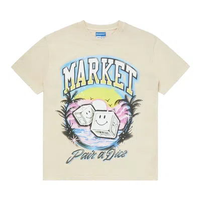Pre-owned Market Smiley Pair Of Dice T-shirt 'ecru' | Cream | Men's Size Xl