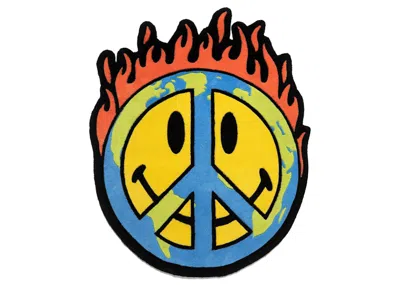 Pre-owned Market Smiley Peace Be Worry Rug In Multi
