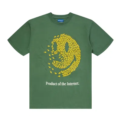 Pre-owned Market Smiley Product Of The Internet Tee 'sage' In Green