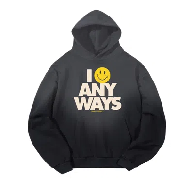Pre-owned Market Smiley Smile Anyways Hoodie 'pirate Black' | Men's Size S