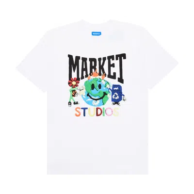 Pre-owned Market Smiley Studios T-shirt 'white'