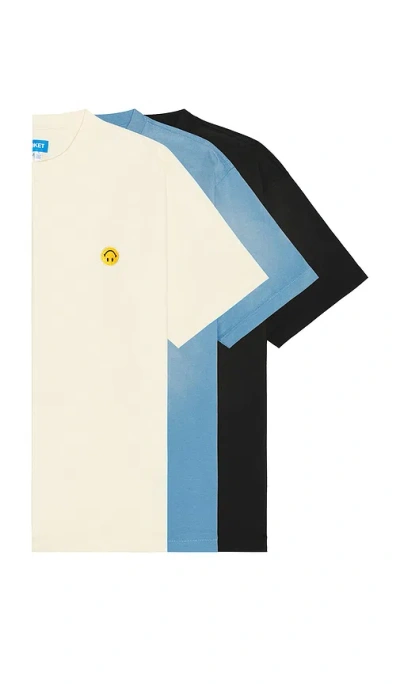 Market Smiley Sun Fade 3 Pack T-shirt In Cream