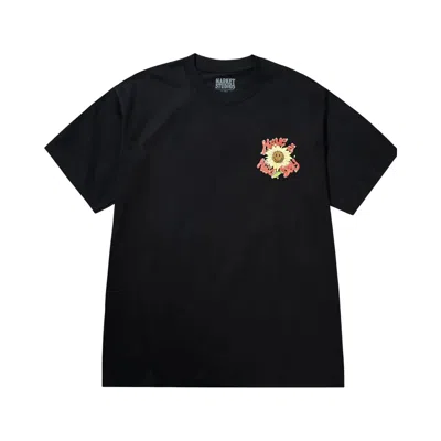 Pre-owned Market Smiley Sunflower T-shirt 'jet Black' | Men's Size Xxl