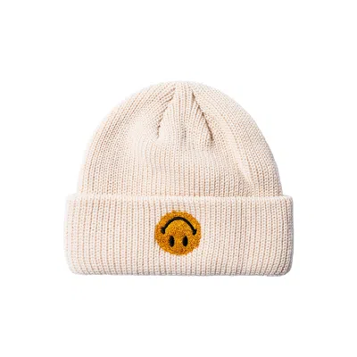 Market Smiley Upside Down Beanie In Ecru
