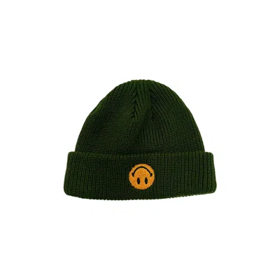 Pre-owned Market Smiley Upside Down Beanie 'kelp' | Green | Men's Size Onesize