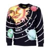 Market Solar System Aop Crewneck Men's Crewneck Sweatshirt Black In Black