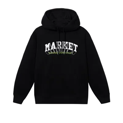 Market Super  Pullover Hoodie In Washed Black