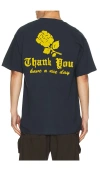 Market Thank You Needlepoint Tee In Blue