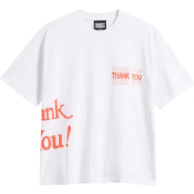 Market Thank You Takeout Bag Graphic T-shirt In White