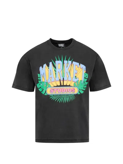 Market Through The Foliage Logo-print Cotton T-shirt In Black