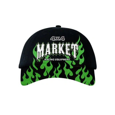 Market Toxic Flames Dad Hat In Black