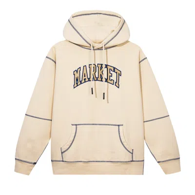 Pre-owned Market Triple Stitch Pullover Hoodie 'ecru' In Cream