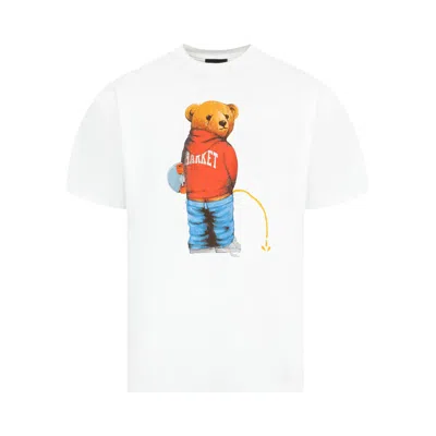 Pre-owned Market Trouble Making Bear T-shirt 'white' | Men's Size M