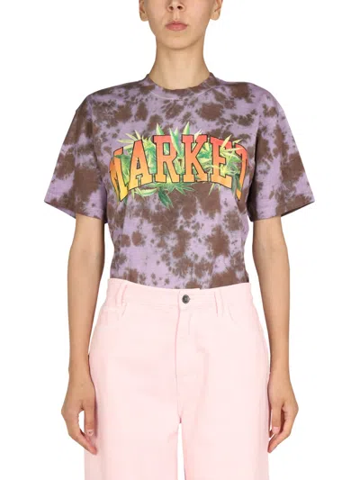 Market Unisex Logo Print Crew Neck T-shirt In Multicolour