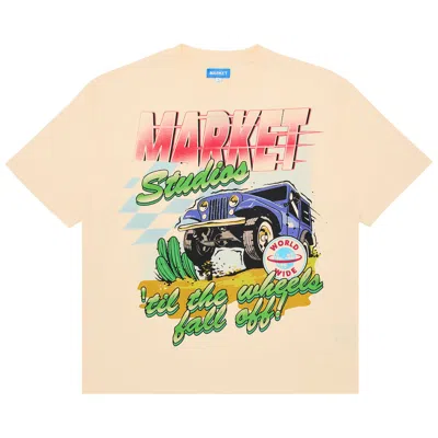 Pre-owned Market Wheels Off T-shirt 'butter Cream' | Men's Size Xl In White