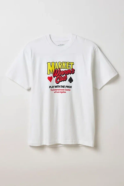 Market Winner's Club Graphic Tee In White, Men's At Urban Outfitters