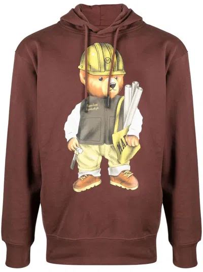 Market Workshop Teddy Bear-print Hoodie In Brown