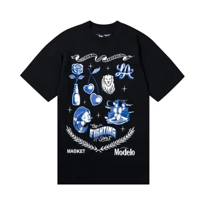 Pre-owned Market X Modelo Fighting Spirit T-shirt 'black' | Men's Size L
