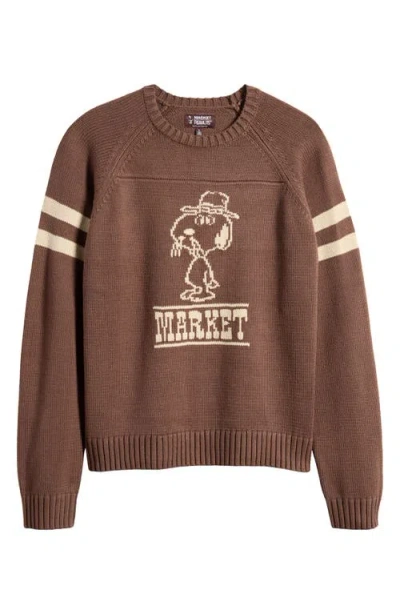 Market X Peanuts Spike Cotton Blend Crewneck Sweater In Brown