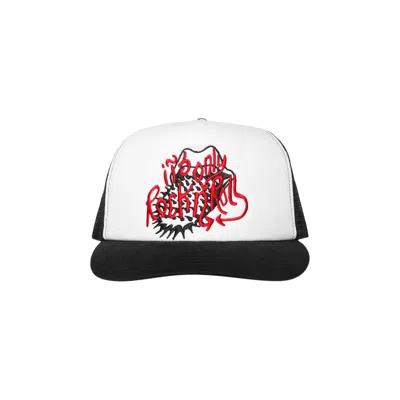 Pre-owned Market X Rolling Stones Rock N Roll Trucker Hat 'black' | Men's Size Onesize