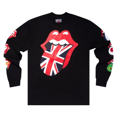 Pre-owned Market X Rolling Stones World Flag Tee 'black' | Men's Size L