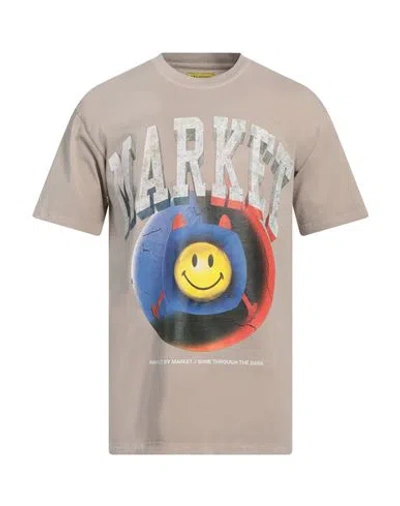 Market X Smiley Man T-shirt Taupe Size M Cotton