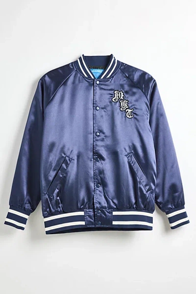 Market X Smiley Satin Souvenir Jacket In Navy At Urban Outfitters