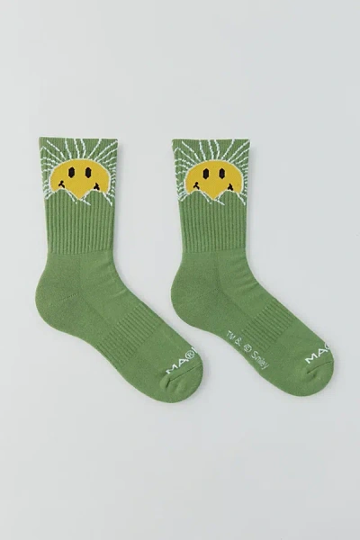 Market X Smiley Sunrise Crew Sock In Green, Men's At Urban Outfitters
