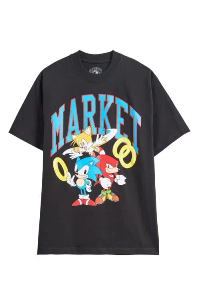 Market X Sonic The Hedgehodge Logo Graphic T-shirt In Black