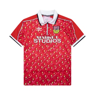 Pre-owned Market X Umbro Strawberry Jersey 'vermillion' | Red | Men's Size Xl