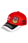 Market X Umbro Structure Adjustable Baseball Cap In Red