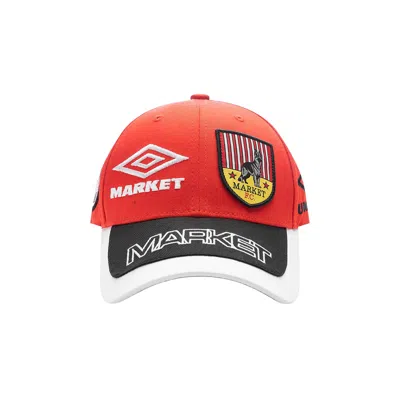 Pre-owned Market X Umbro Structure Adjustable Hat 'vermillion' | Red | Men's Size Onesize