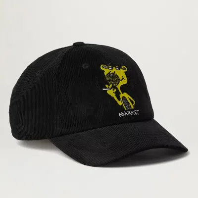 Market Yellow Panther Dad Hat In Black