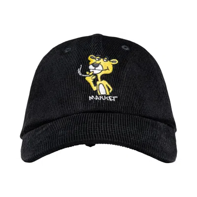 Pre-owned Market Yellow Panther Dad Hat 'jet Black' | Men's Size Onesize