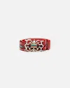 MARKETPLACE 70S EMBOSSED PAINTED BELT WITH STERLING ZUNI BUCKLE