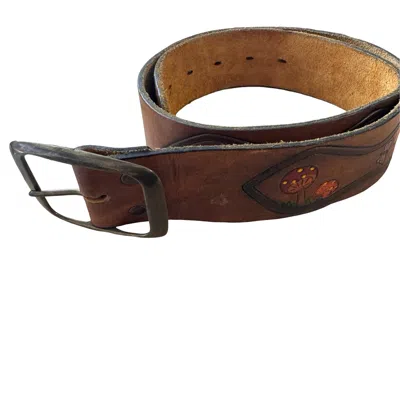 Marketplace 70s Embossed Painted Mushroom Belt In Brown