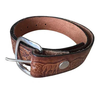 Marketplace 70s Nature Embossed Belt In Brown