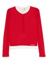 Markgong Pullover Mit Knopfleiste In Red