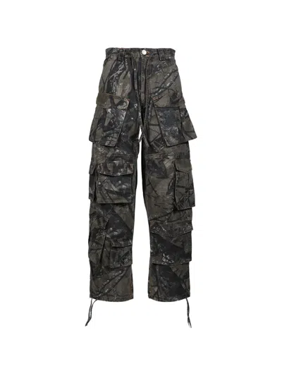 Markgong Camouflage Print Cargo Trousers In Black