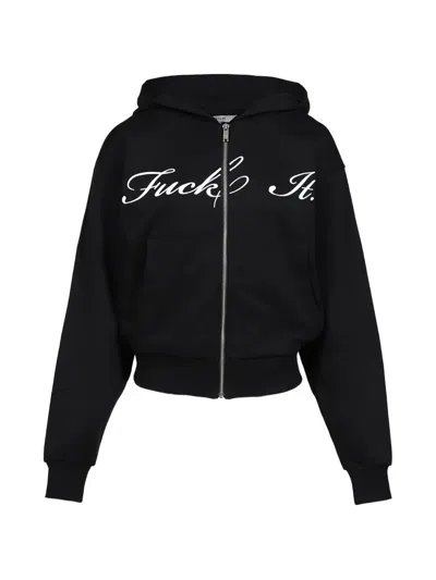 Markgong Cropped Zip-up Hoodie In Black