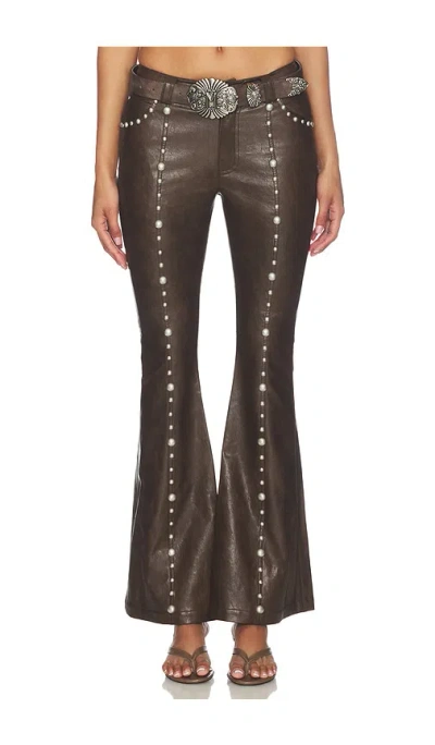 Markgong Faux Leather Studded Flared 팬츠 In Multi