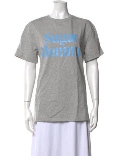 Pre-owned Markgong Graphic Print Crew Neck T-shirt In Grey
