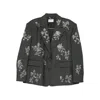 Markgong Floral-embellished Button Jacket In Black