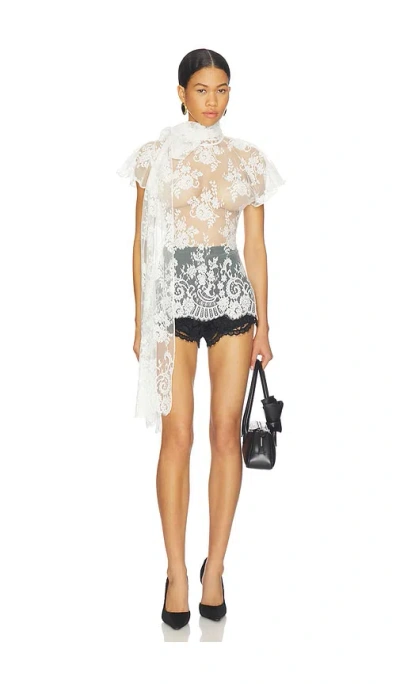 Markgong Knotted Long Sleeved Top In White